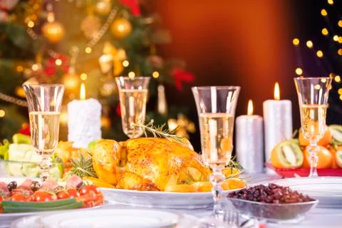 Christmas dinner 库存照片