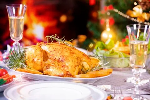 Christmas dinner. 库存照片
