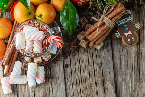 Christmas dinner on rustic table Foto stock