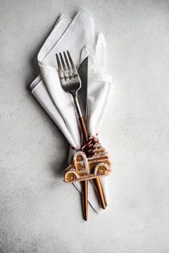 Christmas dinner table Stock Photos