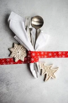 Christmas dinner table Stock Photos