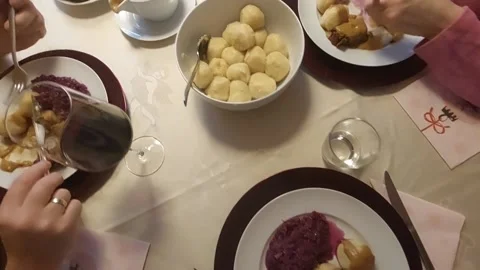 Christmas dinner without meat Stock Footage 228267475