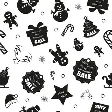 Christmas discounts seamless pattern. Vector illustration Stock Illustration