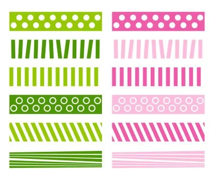 Christmas divider set. Collection of simple geometrical shapes border for xma Illustrazione stock