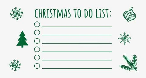 Christmas to do list with holiday elements to do list holiday planning Stock Illustration