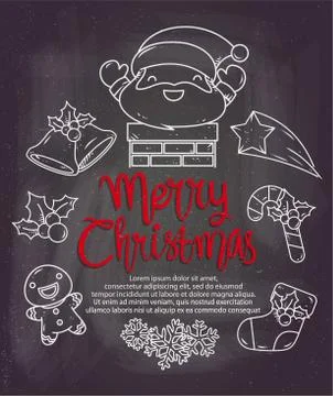 CHRISTMAS DOODLE CHALK ICON Stock Illustration