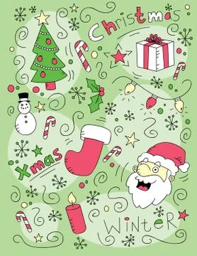 Christmas Doodle 스톡 일러스트