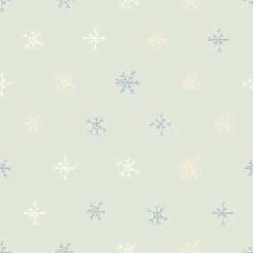 Christmas doodle seamless snowflake pattern. Christmas snowflake background Stock Illustration