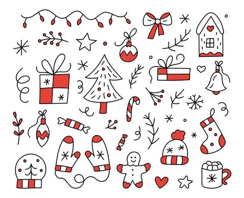Christmas doodle set Stock Illustration