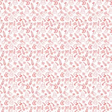 Christmas doodle vector seamless pattern Stock Illustration