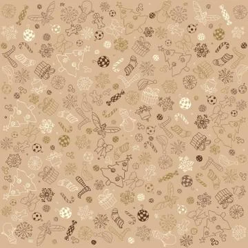 Christmas Doodles Background Stock Illustration