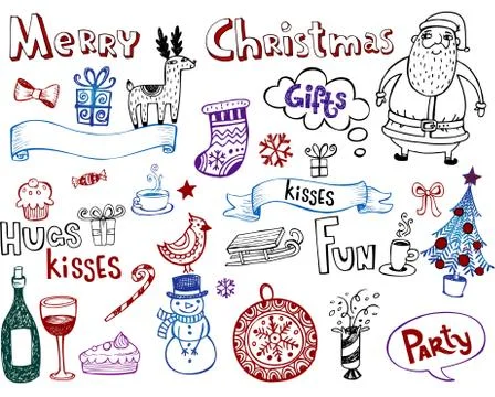Christmas doodles Stock Illustration