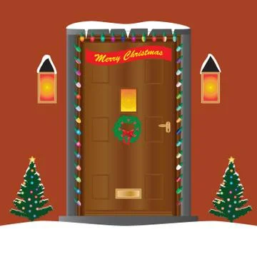 Christmas door イラスト素材