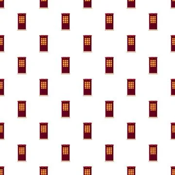 Christmas door pattern with bright festive decorations Stock Illustration