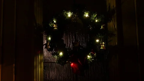 Christmas Door Werath Stock Footage 87260288