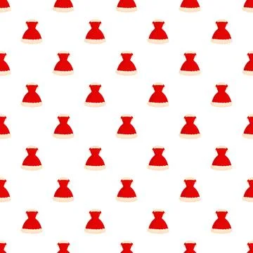 Christmas dresses seamless pattern celebrating holiday festive season Stock Illustration