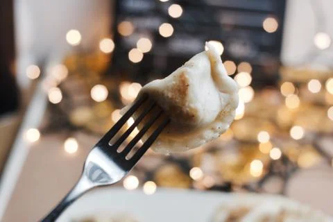 Christmas dumplings dinner Stock Photos