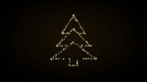 Christmas dust tree icon with festive gold holiday decoration Stock Footage 339322068