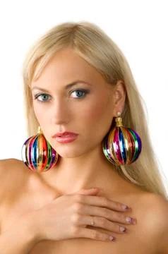 Christmas earring Stock Photos