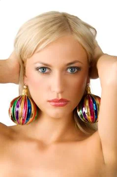 Christmas earring Stock Photos