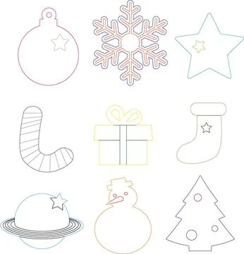 Christmas Earrings Digital Vector File for Laser Cutter. Stock Illustration