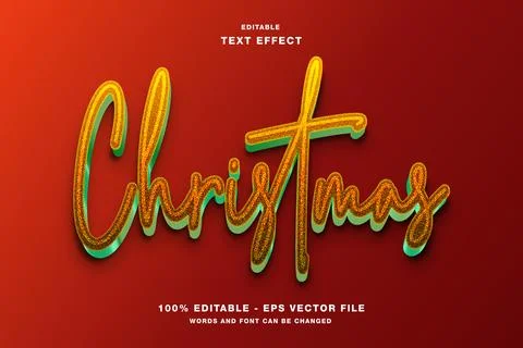 Christmas Editable Text Effect Stock Illustration
