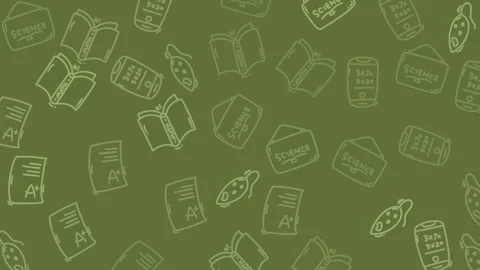 Christmas education pattern on themed objects like books papers math phones crea Stock Footage 323153400