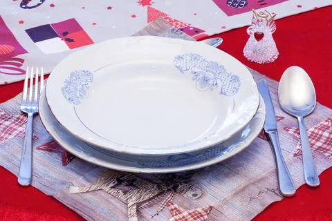 Christmas elegant tableware. Foto stock