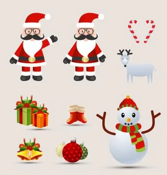 Christmas element design vector set Stock Illustration