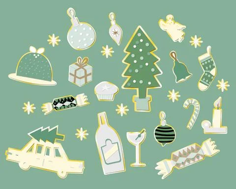Christmas element paper pattern Stock Illustration