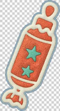 Christmas element patchwork candy embroidery applique pastel festive decora.. Stock Illustration