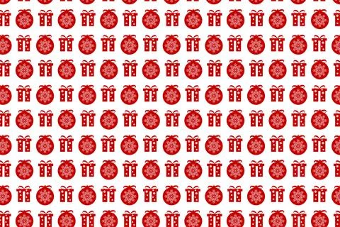 Christmas element pattern decoration with gifts and snowflakes. Seamless Chri Stock Illustration
