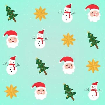 Christmas element pattern minimal design. Stock Illustration