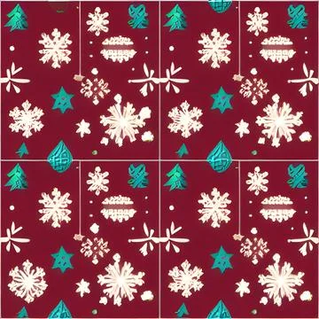 Christmas element pattern seamless, random element vintage design wallpaper Illustrazione stock