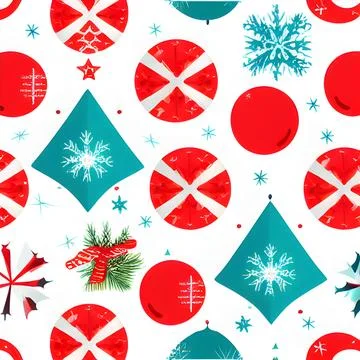 Christmas element pattern seamless, random element vintage design wallpaper Illustrazione stock