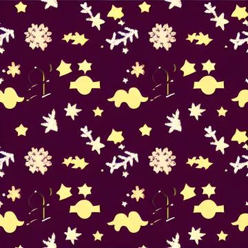 Christmas element pattern seamless, random element vintage design wallpaper Stock Illustration