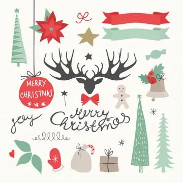 Christmas Elements and Symbols Stock Illustration