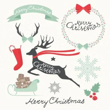 Christmas Elements and Symbols Stock Illustration