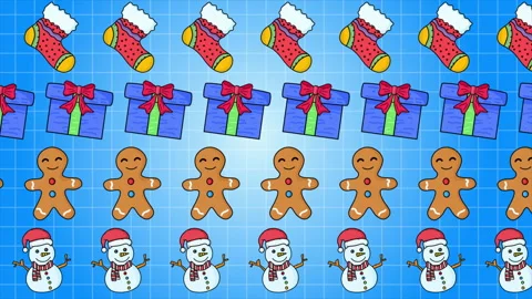 Christmas Elements Animated Pattern Stock Footage 290269251