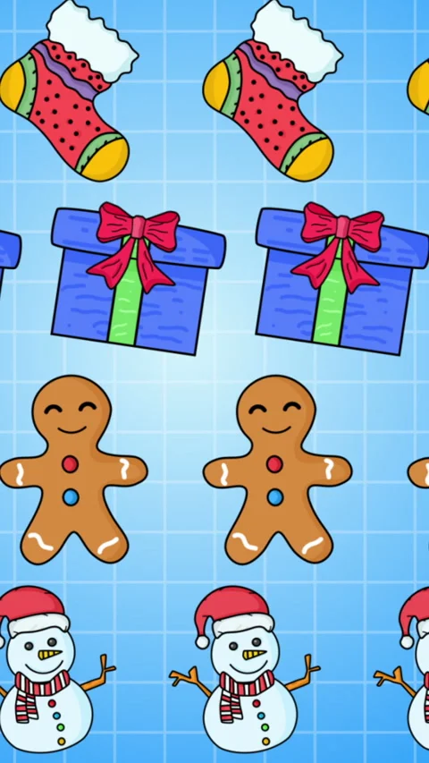 Christmas Elements Animated Pattern Vertical Stock Footage 290268329