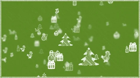 Christmas Elements Background - Green. Video stock 69931970