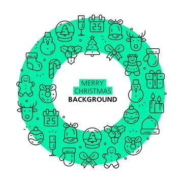 Christmas elements circle background 스톡 일러스트