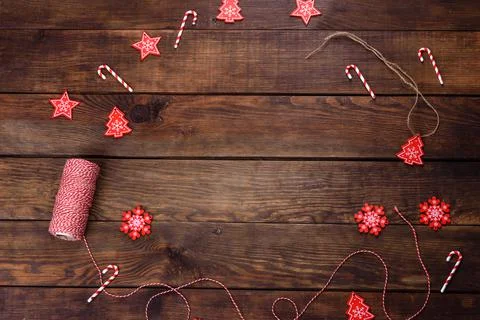 Christmas elements of decorations for decorating the New Year tree Stock Photos
