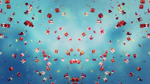 Christmas Elements Falling Stock Footage 157376000