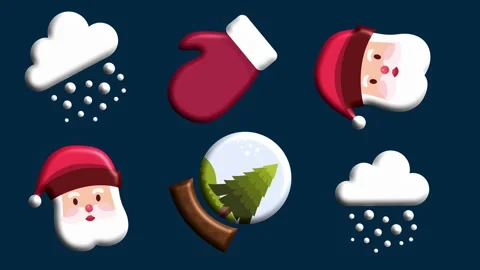 Christmas elements floating softly over blue background Stock Footage 321551087