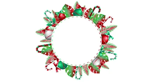 Christmas Elements Frame Banner Stock Footage 260090746