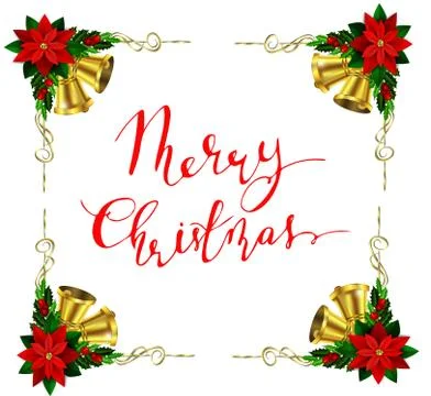 Christmas elements in frame Stock Illustration