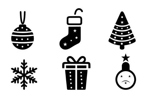Christmas Elements outline vector collections Stock Illustration