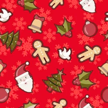 Christmas elements patch icon pattern background イラスト素材