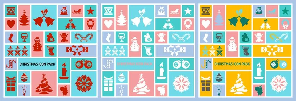 Christmas elements set icons design vector christmas collection Stock Illustration